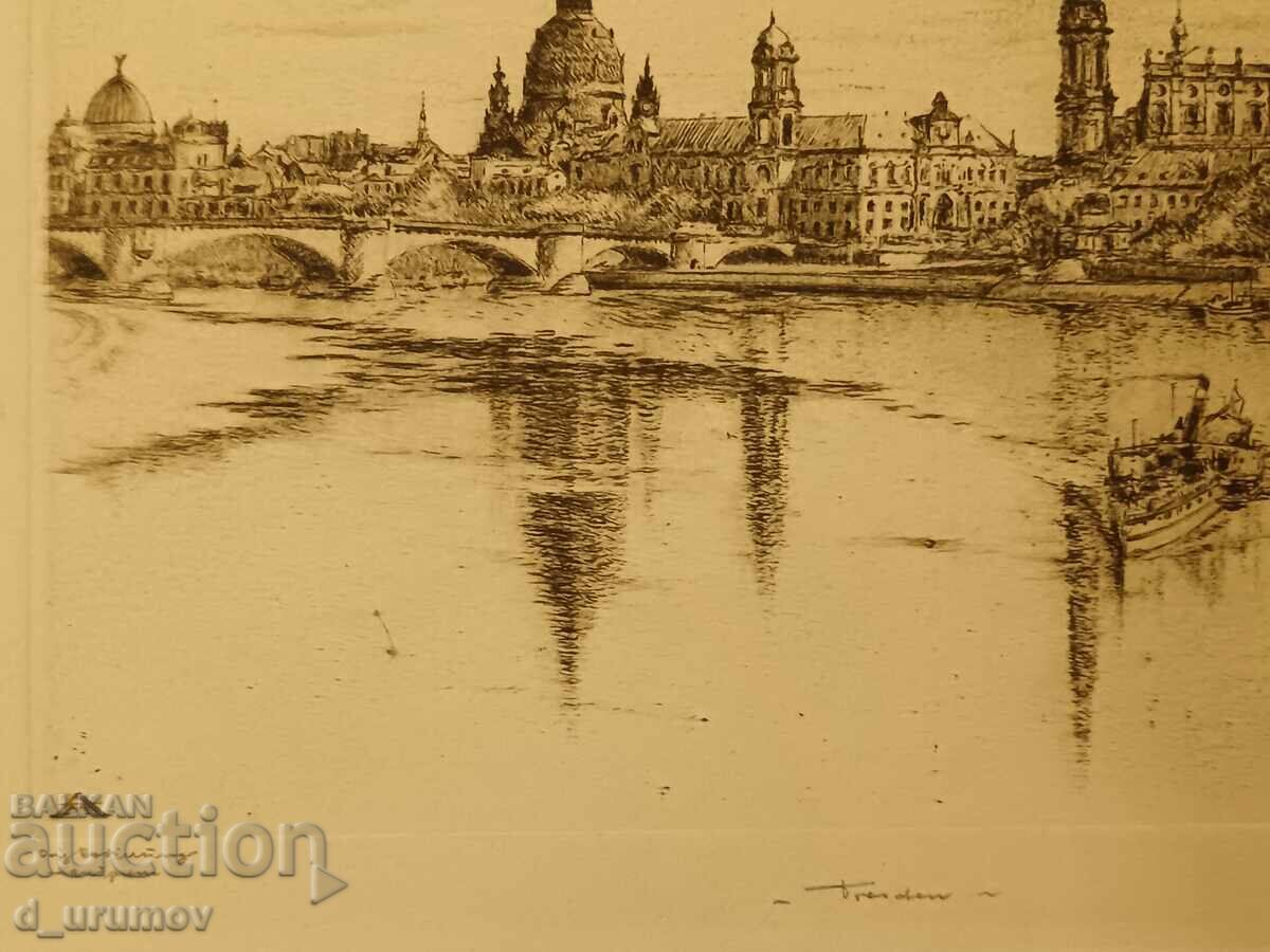 Beautiful etching by German graphic artist Albin Mildner–c. 1930 - 5 Beautiful etching by German graphic artist Albin Mildner–c. 1930 - 5