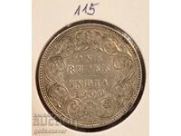 British India 1 Rupee 1900 Silver! Rare!