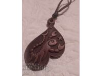 Wood carving medallion jewelry zodiac