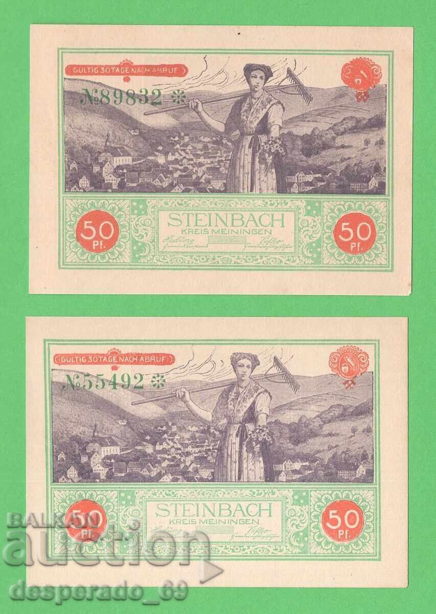 (¯`'•.¸NOTGELD (πόλη του Steinbach) UNC- -2 τεμ. τραπεζογραμμάτια¸.•'´¯) με τιμή € 2.20 | 4.30 BGN