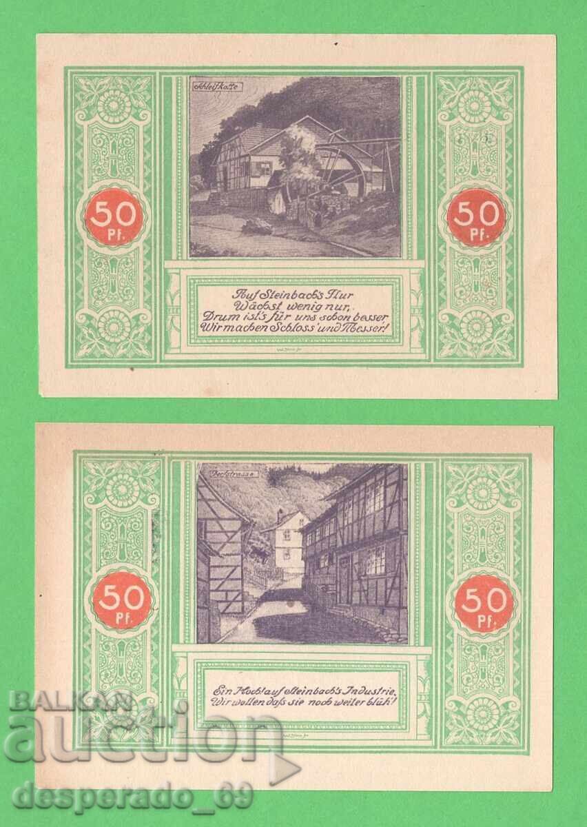 (¯`'•.¸NOTGELD (πόλη του Steinbach) UNC- -2 τεμ. τραπεζογραμμάτια¸.•'´¯)