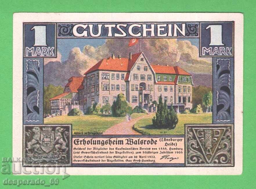 (¯`'•.¸NOTGELD (City of Walsrode) 1922 UNC- -1 mark¸.•'´¯) with price 2.70 BGN | € 1.38 (¯`'•.¸NOTGELD (City of Walsrode) 1922 UNC- -1 mark¸.•'´¯) with price 2.70 BGN | € 1.38