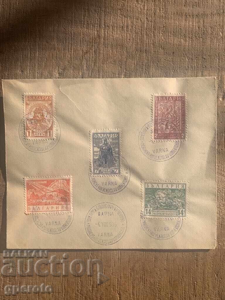 Първодневен плик-Паметник Владислав Варненчик-1935 год.-1 Първодневен плик-Паметник Владислав Варненчик-1935 год.-1