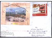 Traveled envelope with Christmas stamp 2021 block View 2004 from Italy