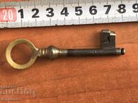 ANTIQUE KEY FROM GRANDMOTHER AND GRANDFATHER'S CHESTS CUT PADLOCK