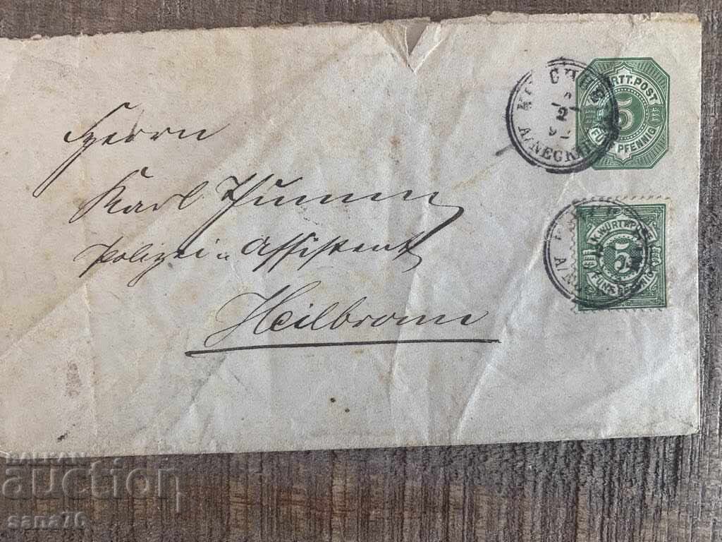 Plic de călătorie rar din Germania (Württemberg) - 1892 - 1