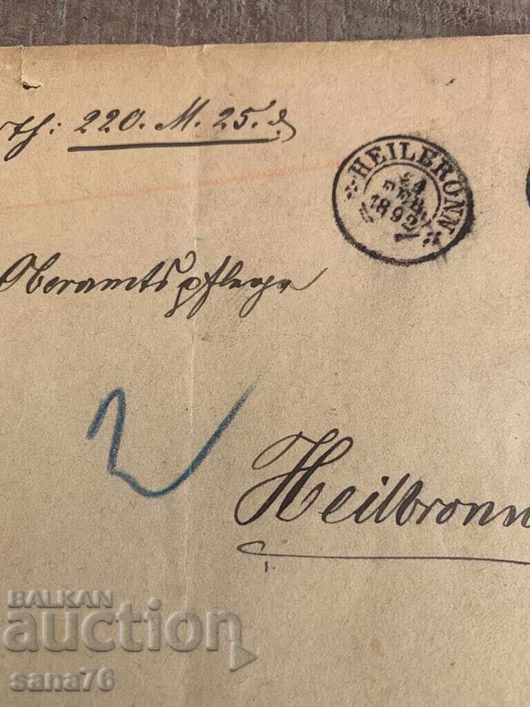 Livrarea Plic de călătorie rar din Germania (Württemberg) - 1892 - 2 Livrarea Plic de călătorie rar din Germania (Württemberg) - 1892 - 2