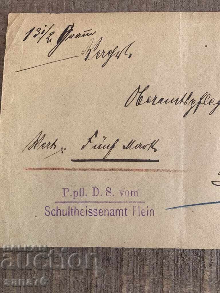 Licitație Plic de călătorie rar din Germania (Württemberg) - 1892-3 Licitație Plic de călătorie rar din Germania (Württemberg) - 1892-3