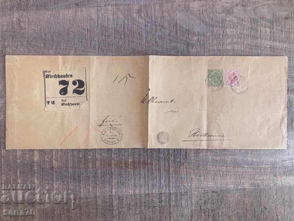 Plic de călătorie rar din Germania (Württemberg) - 1892 - 4 Plic de călătorie rar din Germania (Württemberg) - 1892 - 4