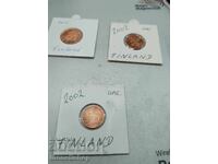 Selection of 1-2 and 5 Eurocents - Finland - UNC 2002.