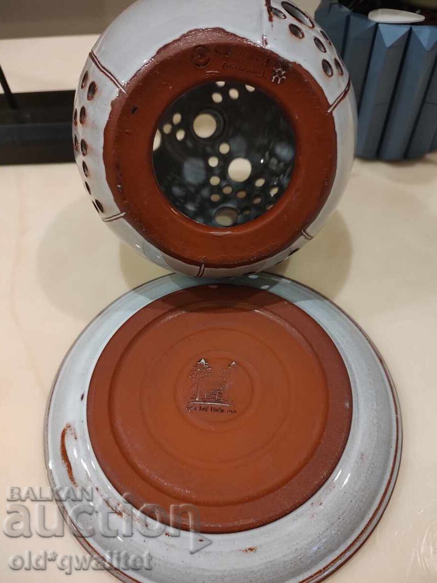 Ceramic candlestick, marked, handmade with price 147.00 BGN | € 75.16 Ceramic candlestick, marked, handmade with price 147.00 BGN | € 75.16