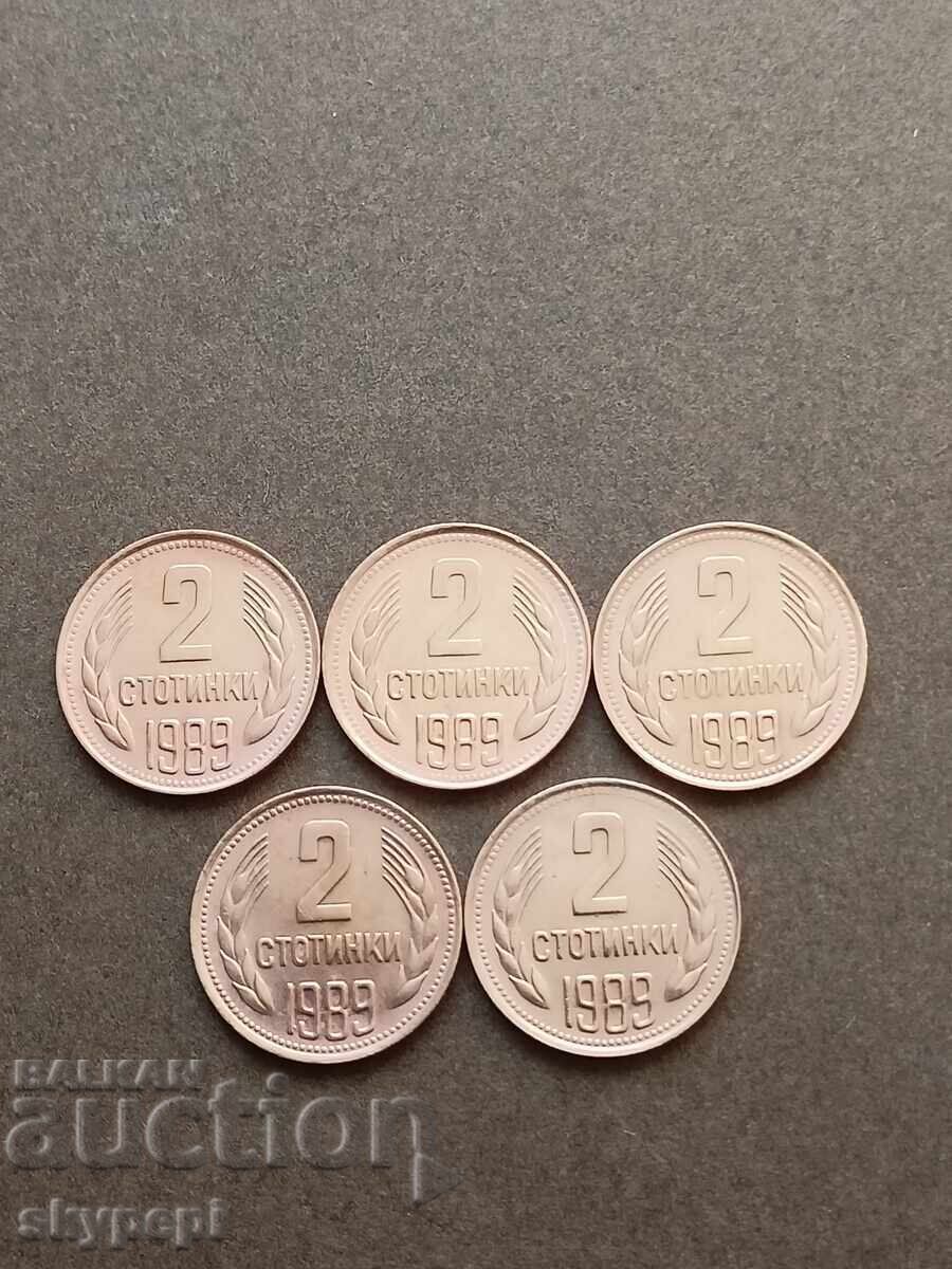 Lot 2 cents 1989
