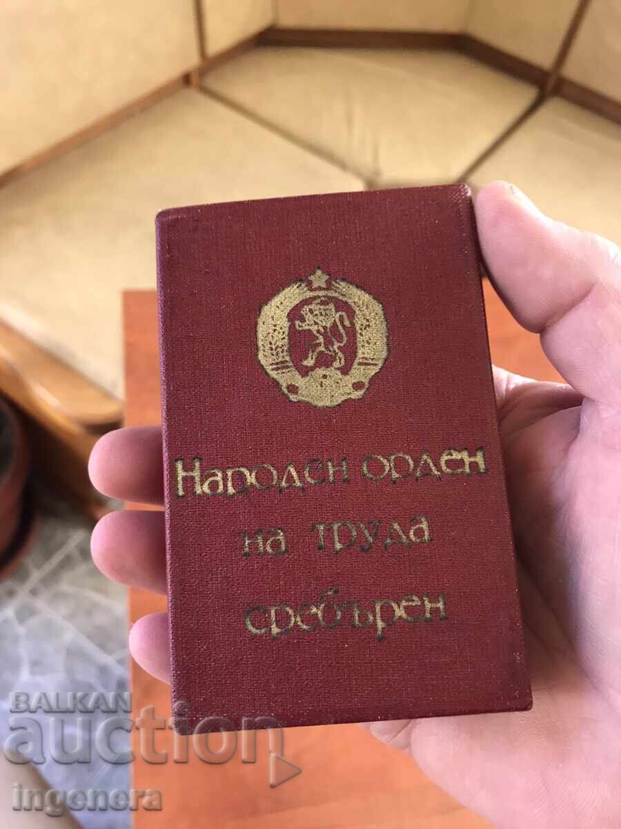 Delivery of PEOPLE'S ORDER OF LABOR SILVER WITH BOX