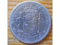 2 pesetas 1881 - Spain (silver)