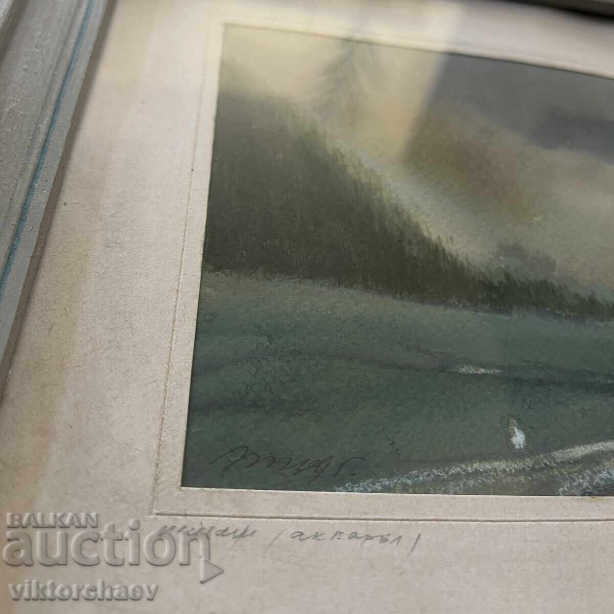 Auction Georgi Gerdzhikov small painting - “Landscape” 1989 Auction Georgi Gerdzhikov small painting - “Landscape” 1989