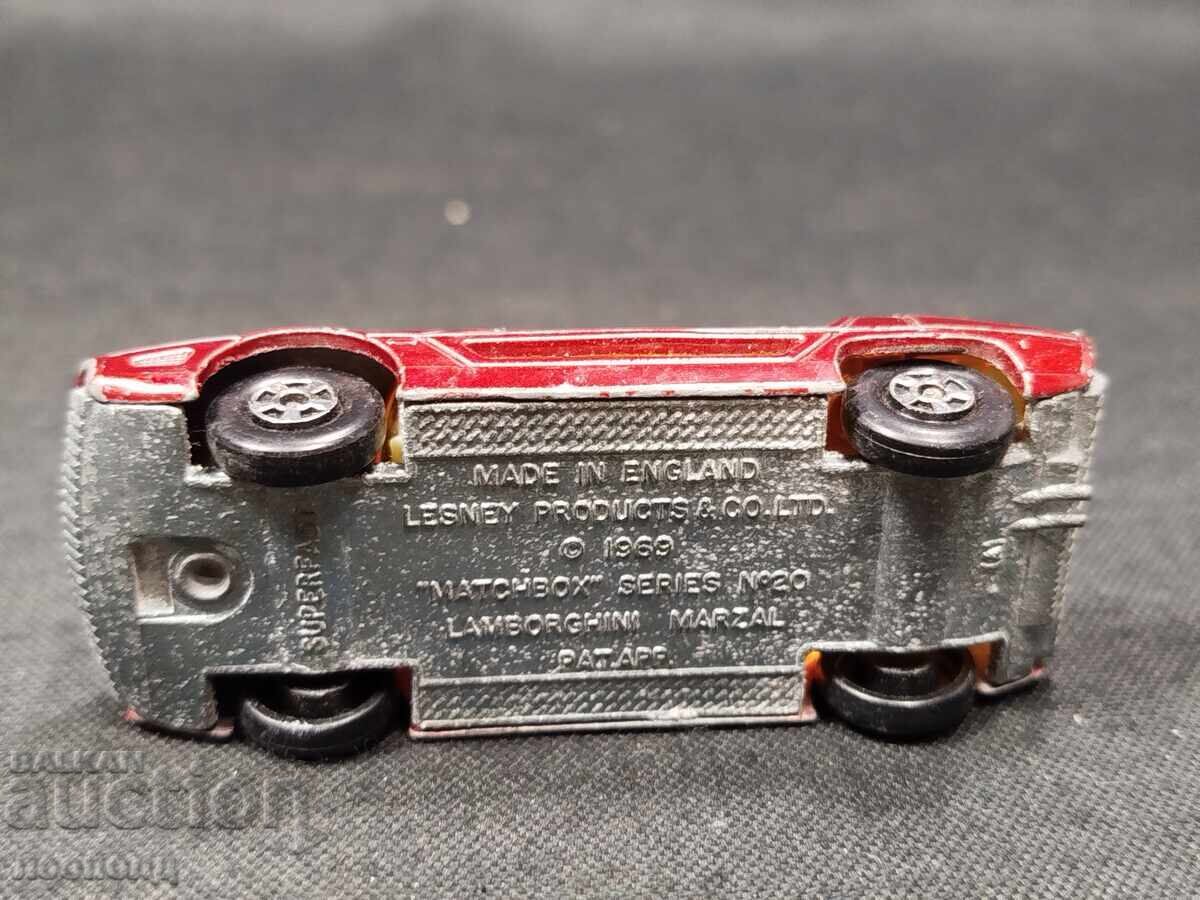 OLD RETRO METAL MATCHBOX ENGLAND LAMBORGHINI TROLLEY - 6 OLD RETRO METAL MATCHBOX ENGLAND LAMBORGHINI TROLLEY - 6