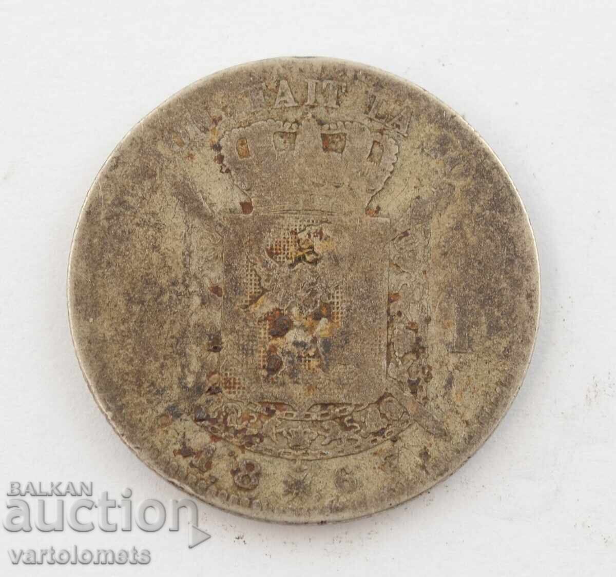 2 Francs 1867 - Belgium › King Leopold II 2 Francs 1867 - Belgium › King Leopold II