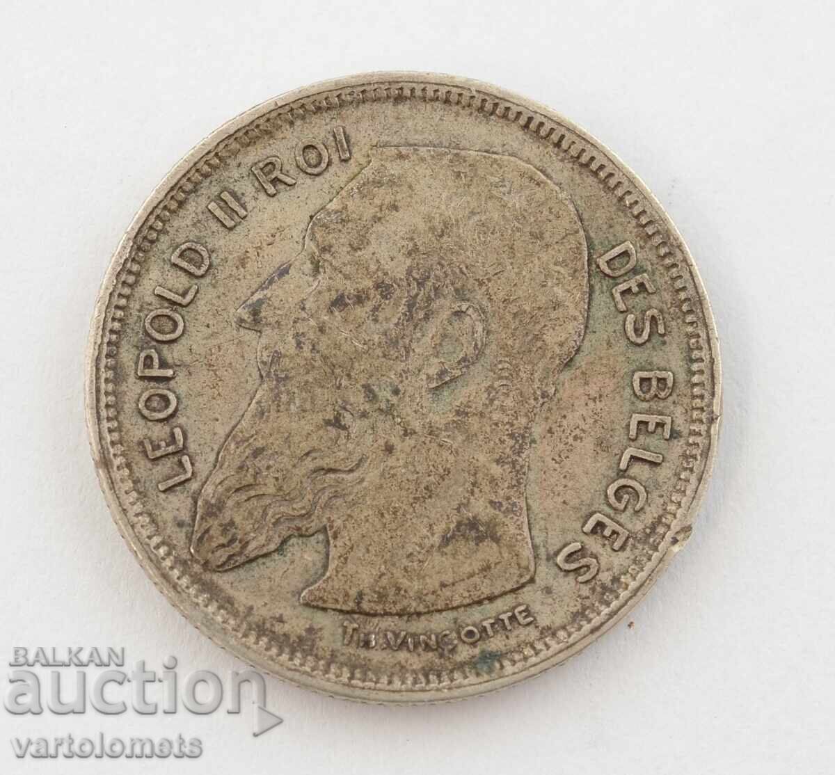2 Francs 1909 - Belgium › King Leopold II, 'DES BELGES' with price 45.00 BGN | € 23.01 2 Francs 1909 - Belgium › King Leopold II, 'DES BELGES' with price 45.00 BGN | € 23.01