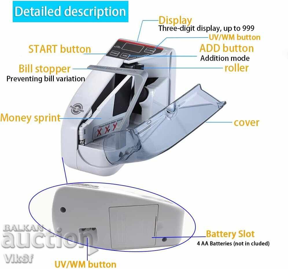 Mașină portabilă de numărat bancnote V 40 - 7 Mașină portabilă de numărat bancnote V 40 - 7