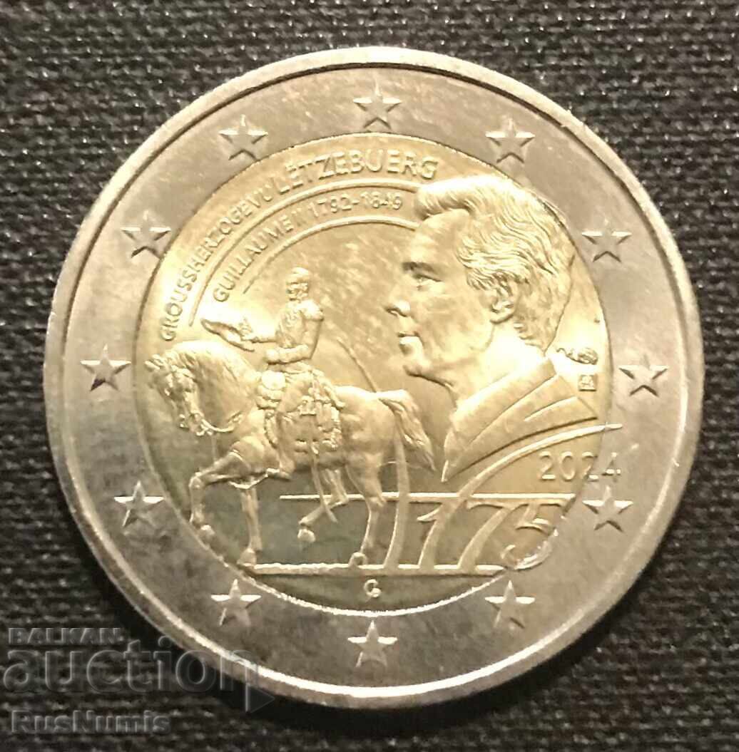 Λουξεμβούργο 2 ευρώ 2024. 175 χρόνια από τον θάνατο του Guillaume II.