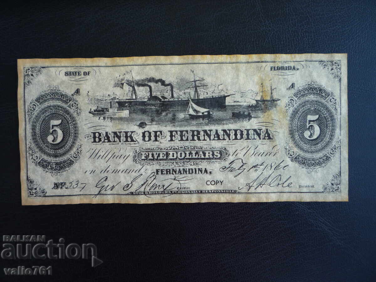 USA 5 dollars 1860 COPY !!! USA 5 dollars 1860 COPY !!!