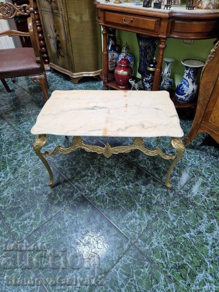 Beautiful Belgian bronze table with onyx - 6