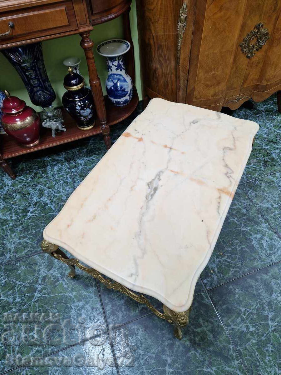 Beautiful Belgian bronze table with onyx - 7