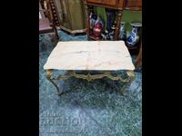 Beautiful Belgian bronze table with onyx