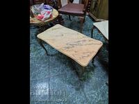 Wonderful antique Belgian bronze table with onyx