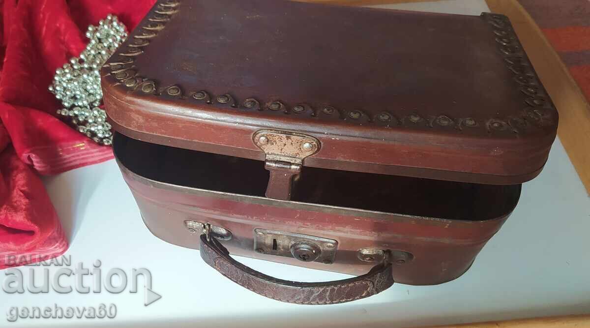 Rarity!!!Antique small leather suitcase - 6 Rarity!!!Antique small leather suitcase - 6