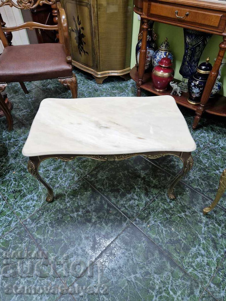 Great antique bronze coffee table with marble top with price 466.00 BGN | € 238.26 Great antique bronze coffee table with marble top with price 466.00 BGN | € 238.26