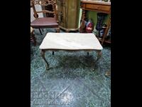 Great antique bronze coffee table with marble top