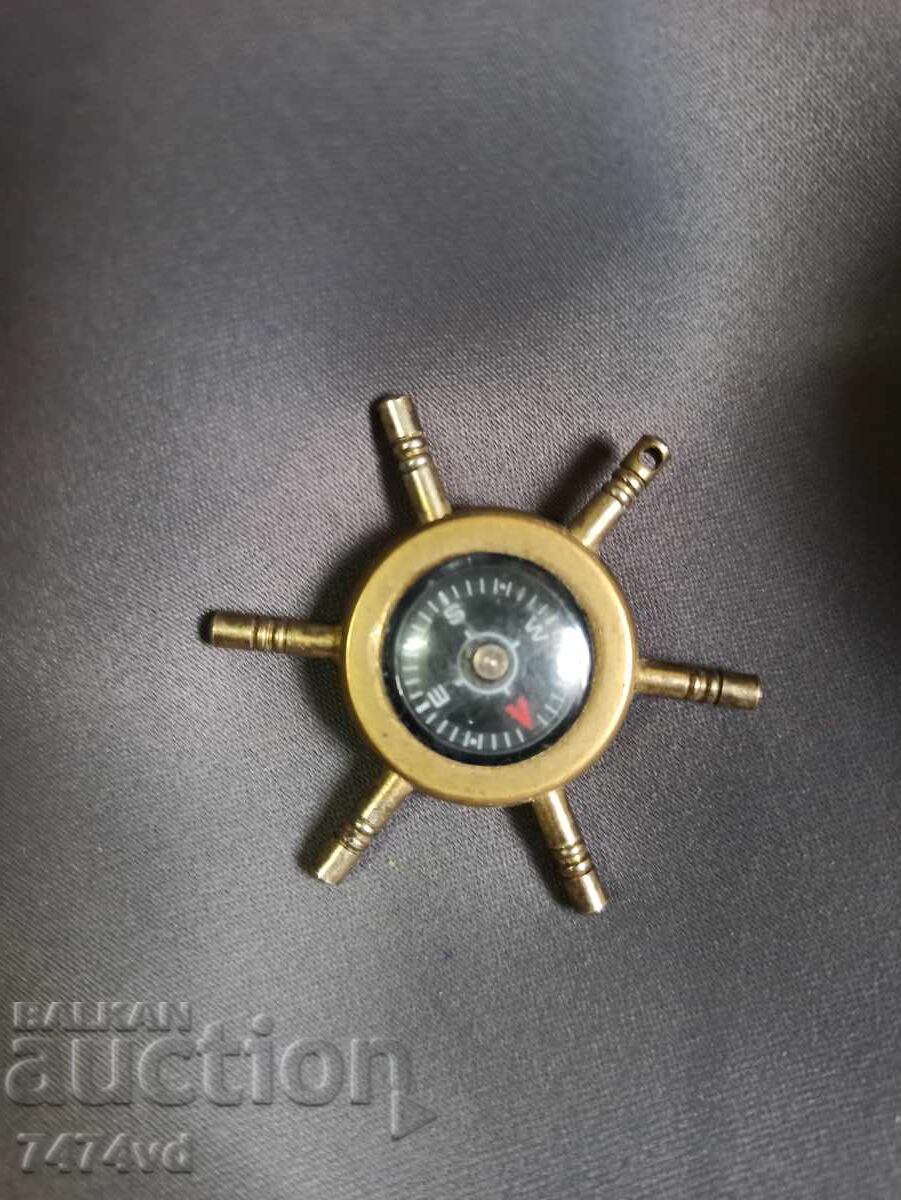 SMALL BRONZE COMPASS STEERING WHEEL SMALL BRONZE COMPASS STEERING WHEEL