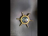 SMALL BRONZE COMPASS STEERING WHEEL