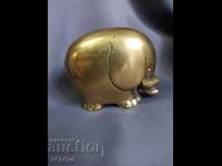 BRONZE PAPERBACK, ELEPHANT FIGURE