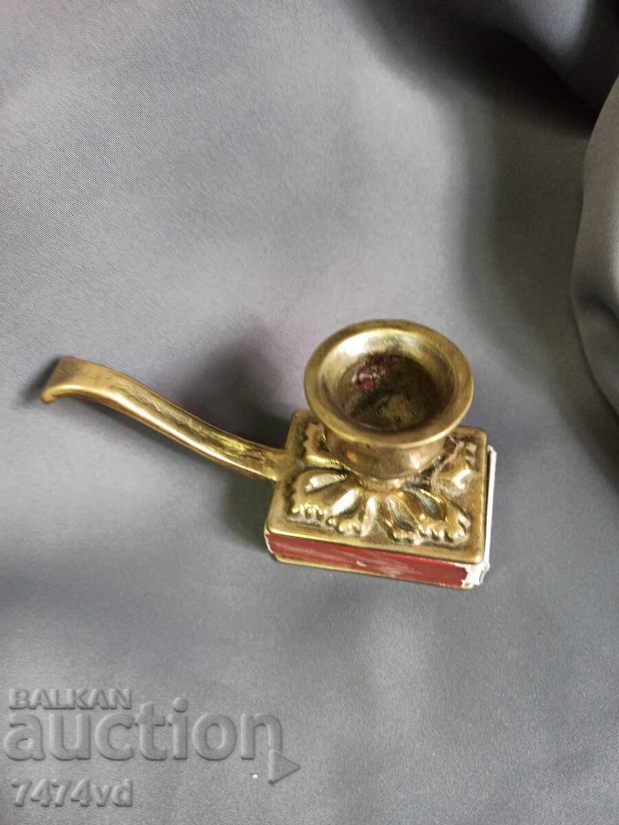 BRONZE CANDLEHOLDER WITH MATCH HOLDER with price 40.00 BGN | € 20.45