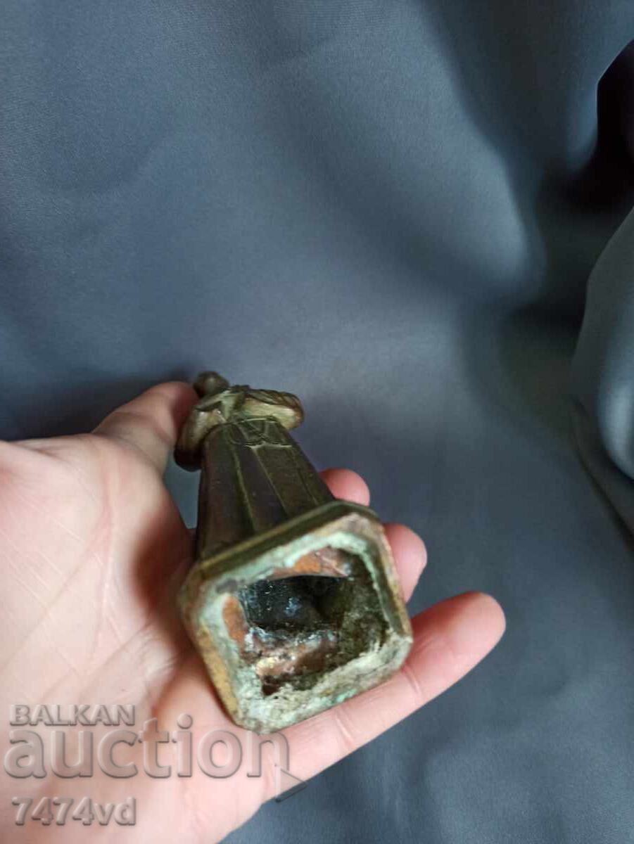 OLD BRONZE PLASTIC OF A PRAYER - 5