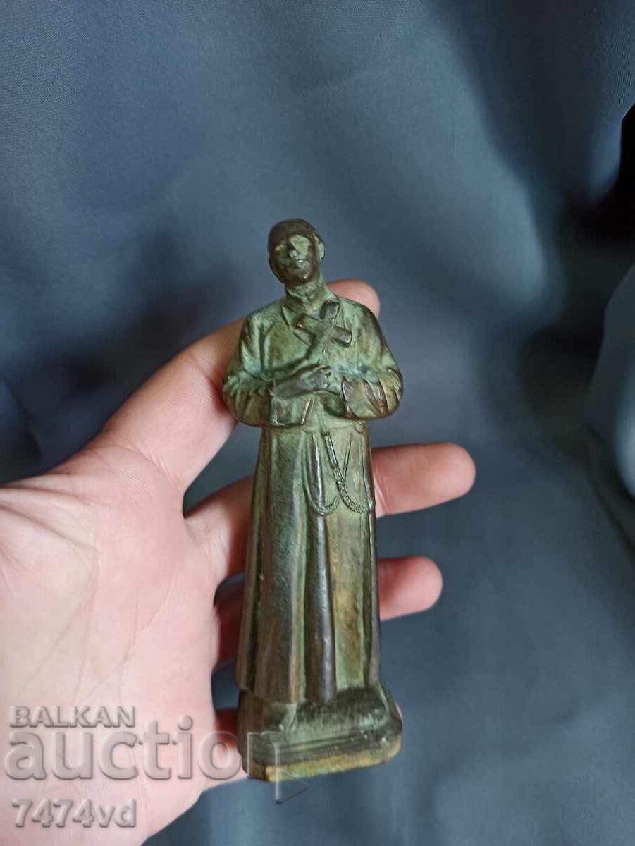 OLD BRONZE PLASTIC OF A PRAYER