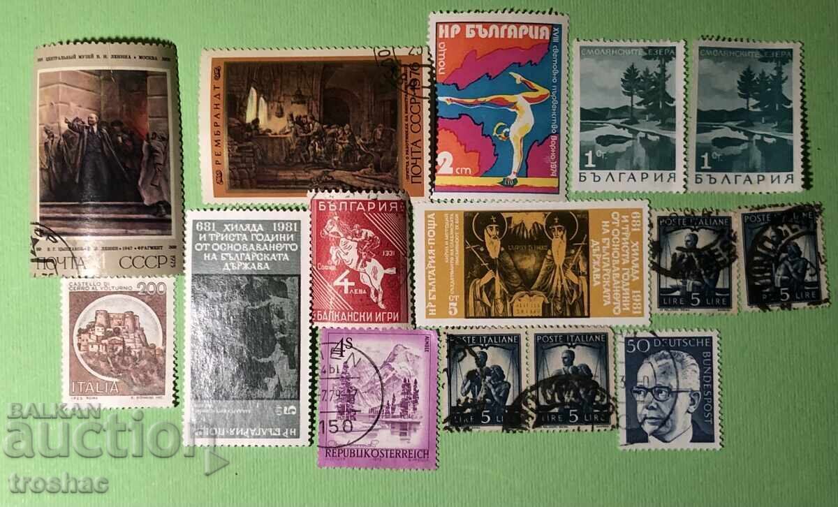 Old Book Lot of 15 Postage Stamps