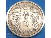 Manchuria 10 Fen 1938 K,Ang Fe silver