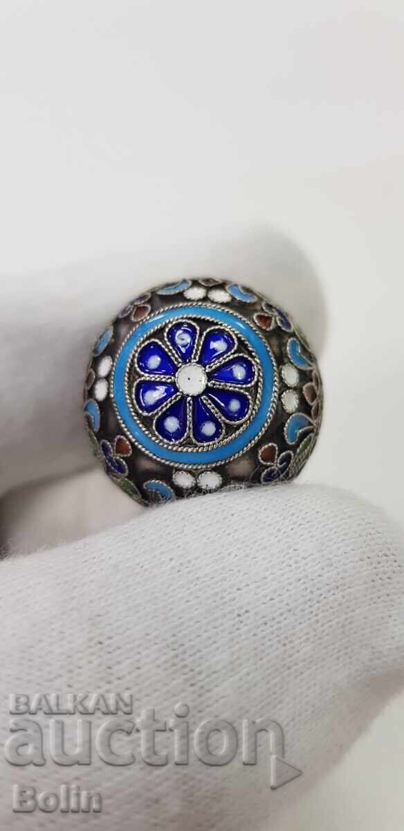 Delivery of Museum Beautiful Silver Enamel Egg 1900 - 1930 Delivery of Museum Beautiful Silver Enamel Egg 1900 - 1930