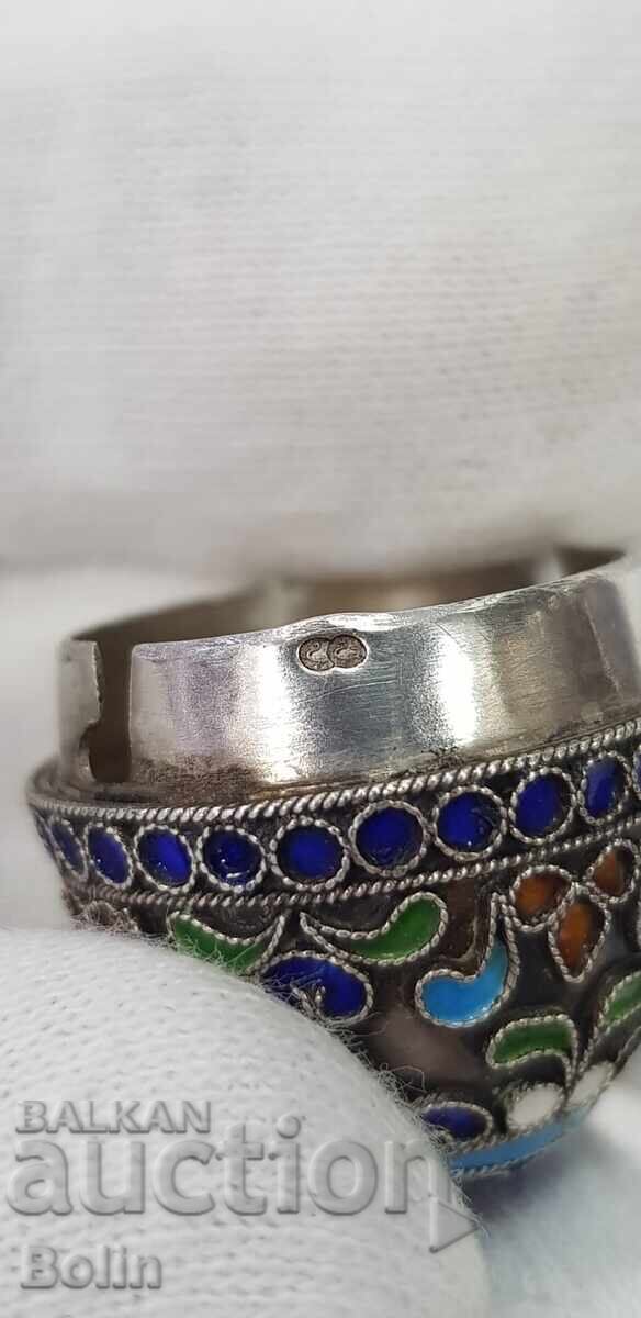 Μουσείο Όμορφο ασημένιο σμάλτο αυγό 1900 - 1930 - 6 Μουσείο Όμορφο ασημένιο σμάλτο αυγό 1900 - 1930 - 6