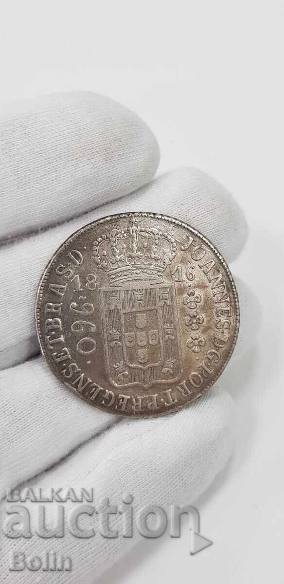 Rare silver coin 960 REIS - 1816 - Brazil - 7