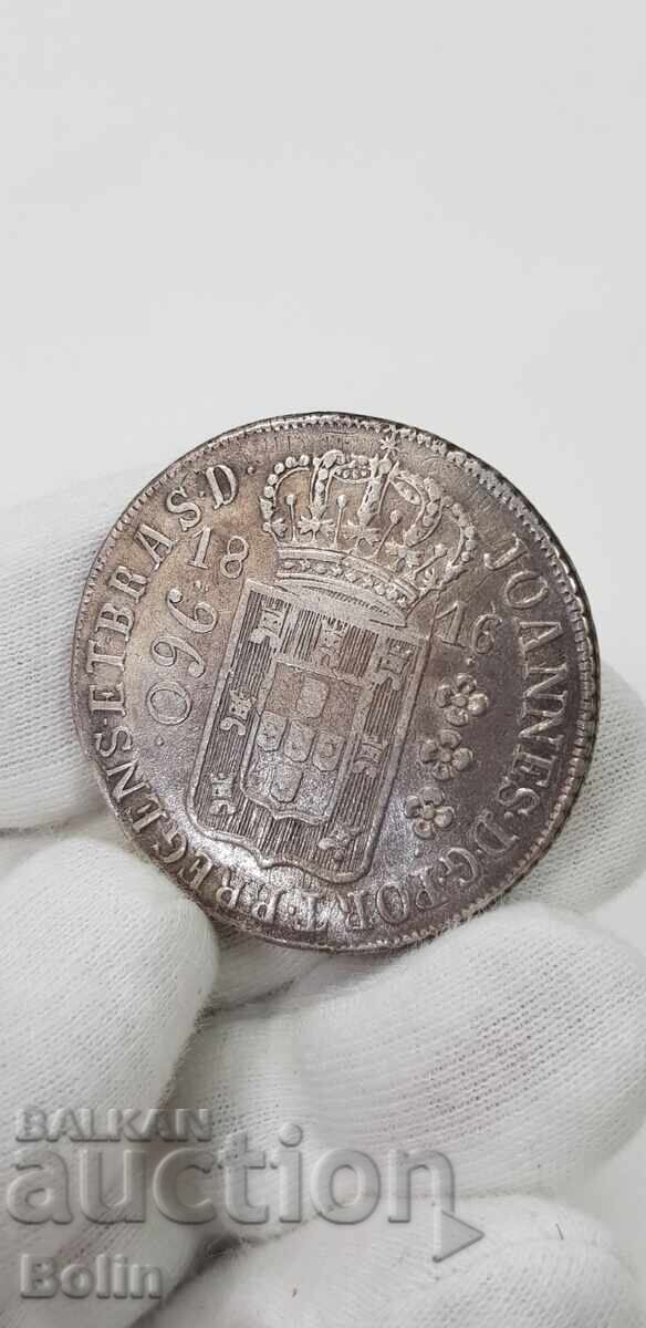 Рядка сребърна монета 960 REIS - 1816 г. - Бразилия