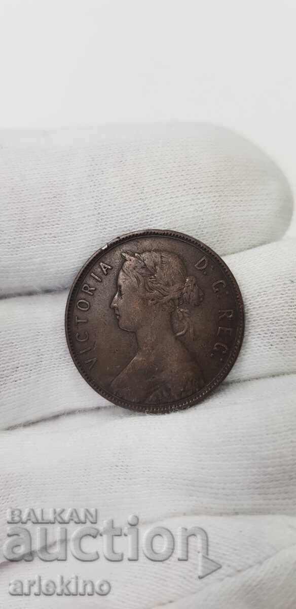 Monedă rară de cupru de 1 cent 1896 - Noua Canada cu preț 42.00 BGN | € 21.47
