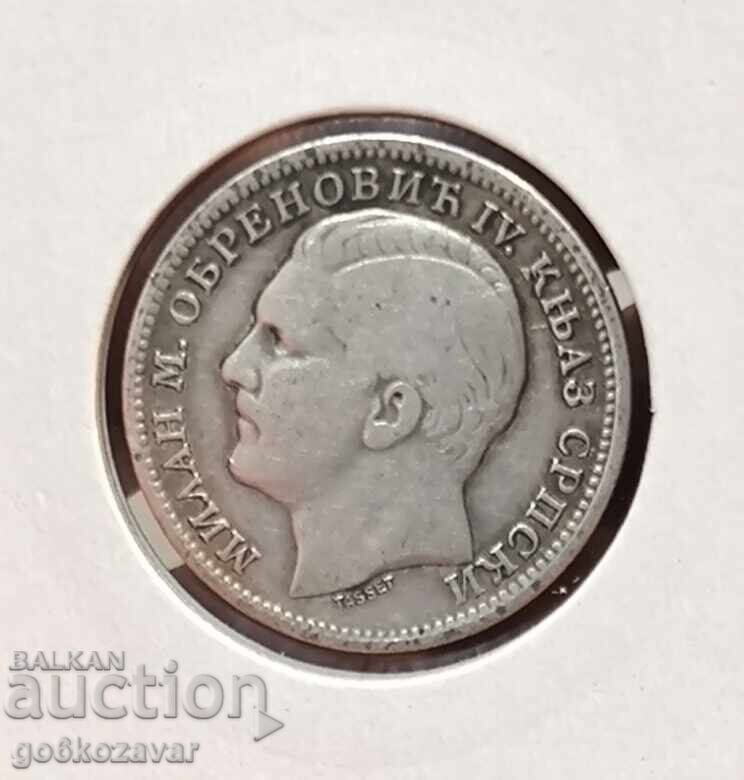 Serbia 1 dinar 1879 Silver! Rare! R with price 70.00 BGN | € 35.79 Serbia 1 dinar 1879 Silver! Rare! R with price 70.00 BGN | € 35.79