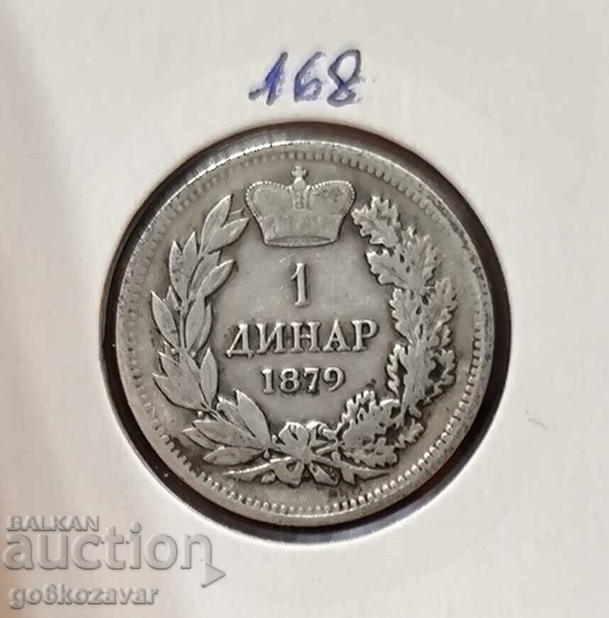 Serbia 1 dinar 1879 Silver! Rare! R Serbia 1 dinar 1879 Silver! Rare! R