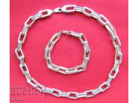 Σετ ασημένια αλυσίδα και βραχιόλι