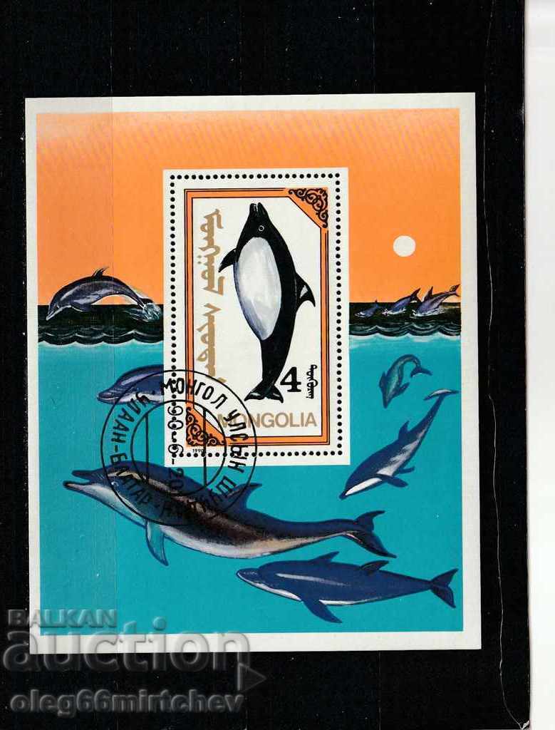 Mongolia - Fauna Dolphins ser+bl. destroy Mongolia - Fauna Dolphins ser+bl. destroy