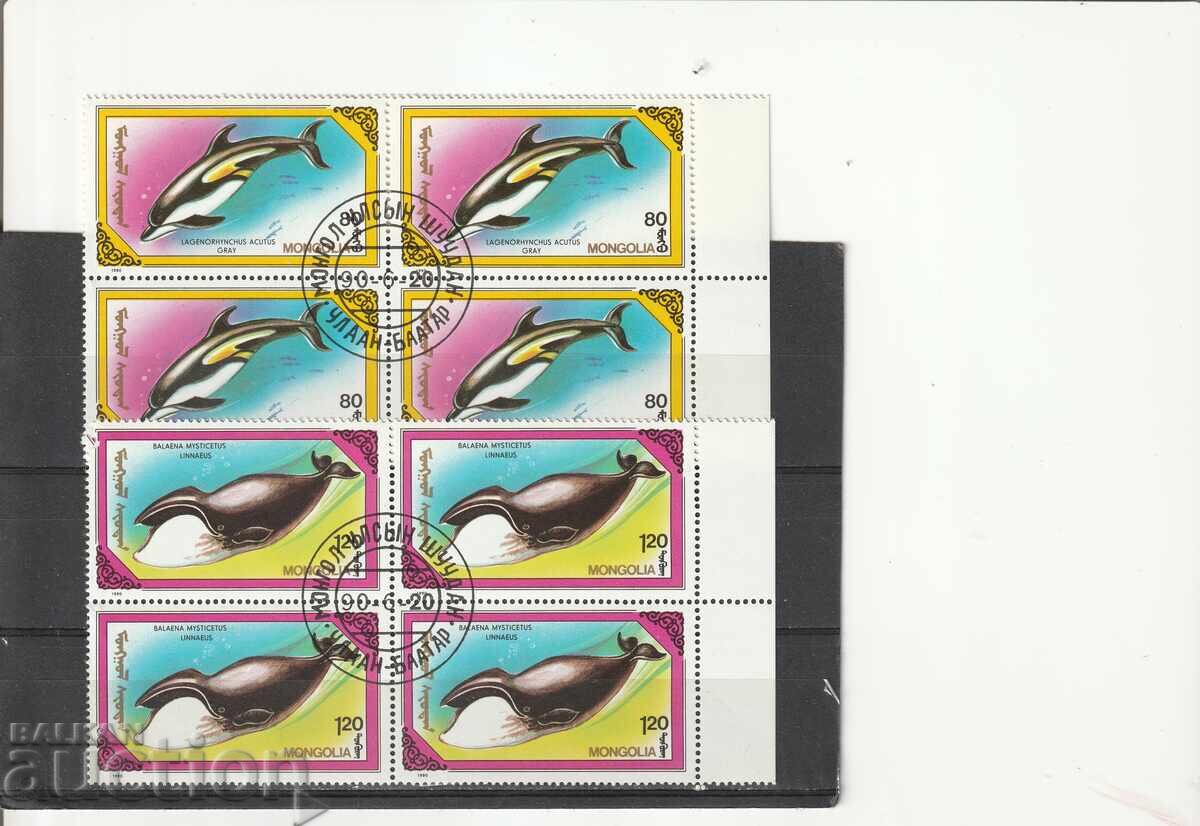Mongolia - Fauna Dolphins ser+bl. destroy square with price 14.00 BGN | € 7.16 Mongolia - Fauna Dolphins ser+bl. destroy square with price 14.00 BGN | € 7.16